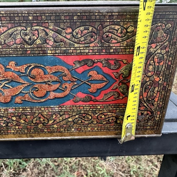 Lot 2 Vintage Wilson & Co USA Soap Dept. Tin Humidor Mosaic Litho Box Hinged Lid - Picture 14 of 14